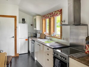 Fridge, microwave, dishwasher