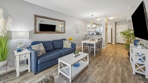 Condo, Multiple Beds, Balcony (Sunny Shores Retreat) | Living area | 42-inch flat-screen TV with digital channels - Sunny Shores Retreat HH Resort (Hilton Head Island)