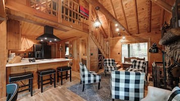 Cabin, 2 Double Beds, Patio, Mountain View (The Guest House) | Interior