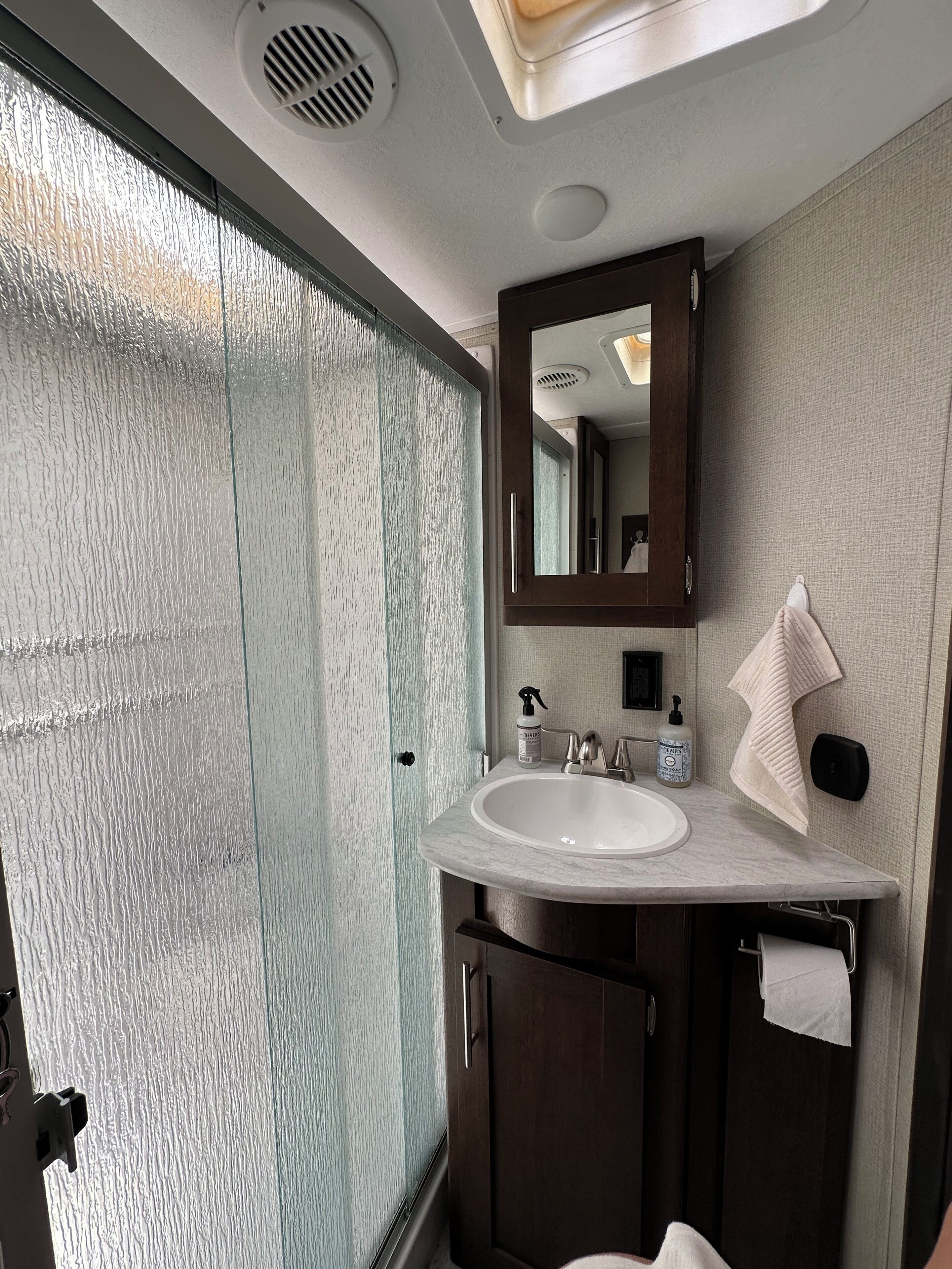 Towels, soap, toilet paper