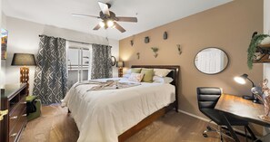 1 غرفة نوم ومكتب وواي فاي مجانًا وملاءات أسرّة