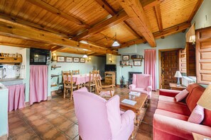 TV, fireplace, DVD player