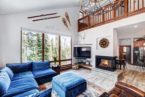 Smart TV, fireplace, DVD player, printers