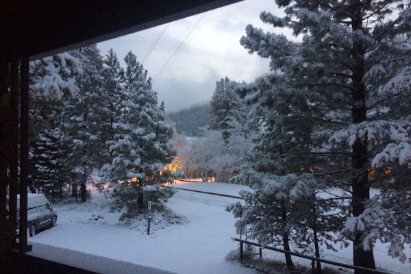 Vue depuis lâhĂ©bergement