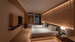 Standard-Doppel- oder -Zweibettzimmer, 2 Doppelbetten, Nichtraucher, Gartenblick | Schallisolierte Zimmer, Bügeleisen/Bügelbrett, kostenloses WLAN