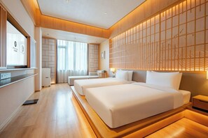 Standard Double or Twin Room, 2 Double Beds, Non Smoking, Garden View | Down comforters, free minibar items, individually decorated - Hyakumangoku Onsen Hotel - Free Shuttle Service to Shanghai Disneyland (Shanghai)