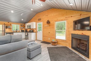 Télévision, cheminée