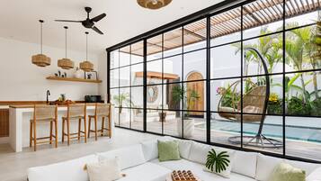 Comfort-Villa, 1 Schlafzimmer, eigener Pool, Poolblick | Ausblick vom Zimmer