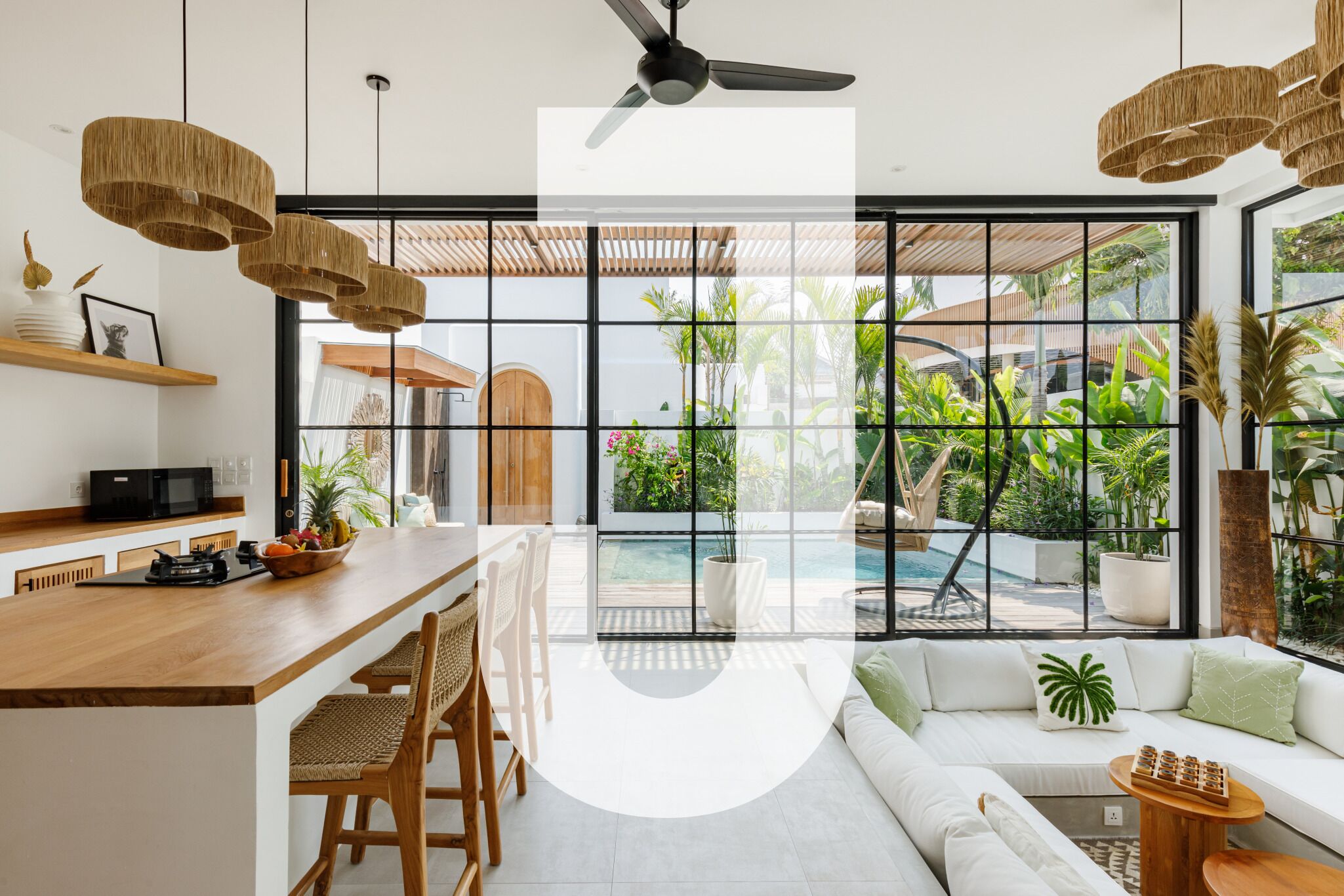 Villa Confort, 1 chambre, piscine privée, vue sur la piscine | Vue de la chambre