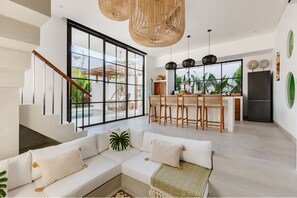 Family Villa, Patio, Pool View | Living area