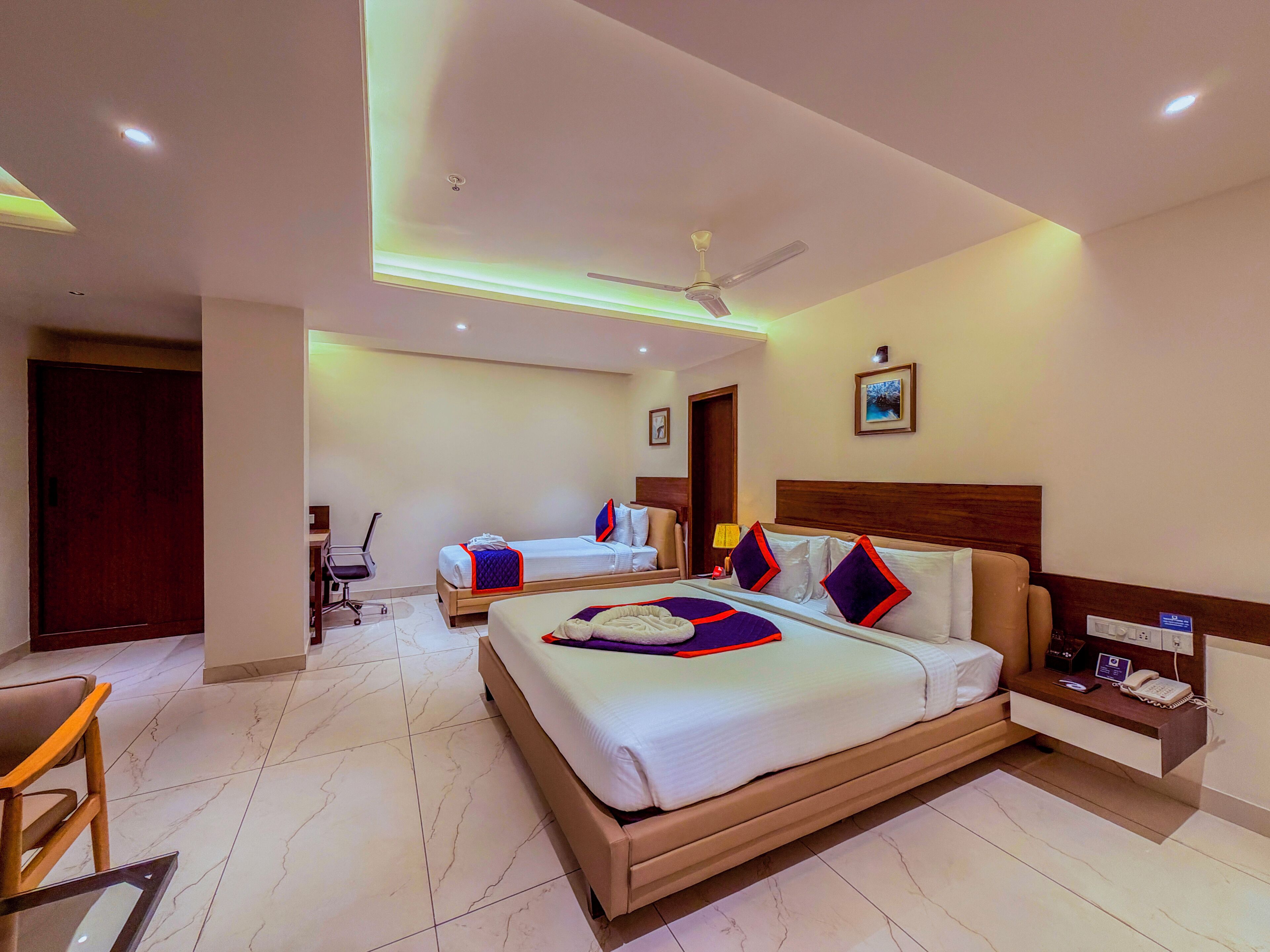 Familjerum | Sängtillbehör av högsta kvalitet, skrivbord och extrasängar