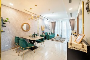 Family Apartment, 2 Bedrooms, Kitchen, City View | Living area - Landmark 81 apartment Sum Condotel  (Ho Chi Minh City)