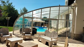 Indoor pool, a heated pool - Large house in Normandy with heated swimming pool and games room. (Valognes)