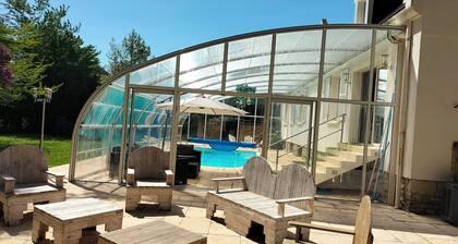 Large house in Normandy with heated swimming pool and games room.