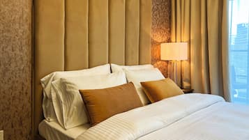 Deluxe-Apartment, 1 King-Bett und Schlafsofa | 1 Schlafzimmer, hochwertige Bettwaren, Daunenbettdecken