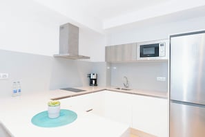 Appartement Supérieur | Cuisine privée | Grand réfrigérateur, micro-ondes, plaque de cuisson
