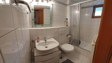 Hair dryer, soap, toilet paper