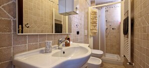 Regadera, secadora de cabello, bidet, toallas 