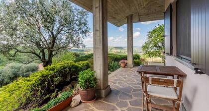 Panorama villa nestled among the vineyards, Langhe