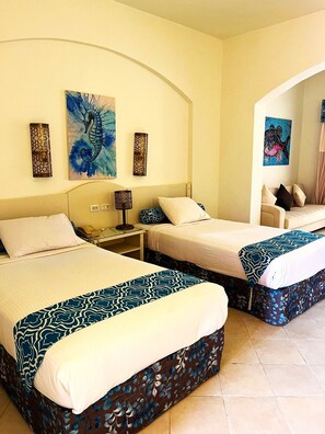 Camera Standard con letto matrimoniale o 2 letti singoli, 1 camera da letto, balcone, vista mare | Biancheria in cotone egiziano, biancheria da letto di alta qualità