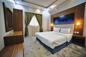 Een minibar, gratis wifi, beddengoed