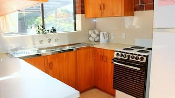 Fridge, microwave, oven, toaster