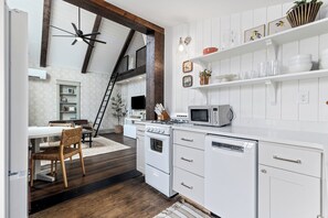 Microwave, oven, stovetop, dishwasher