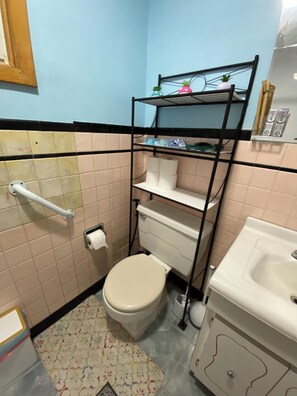 Sèche-cheveux, bidet, serviettes fournies, savon
