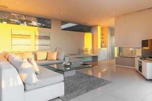 TV, fireplace - Aquatic Penthouse - Two Bedroom Apartment, Sleeps 4 (Cape Town)
