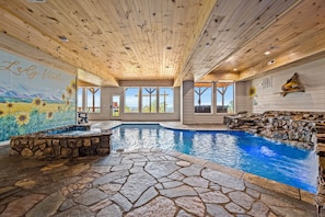 Indoor pool, a heated pool - Indoor Pool - Iconic Views- 6BR - 11' spa - Dog Friendly- Wkly Disc! (Sevierville)
