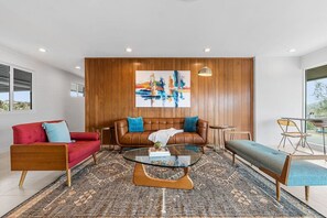 Smart TV, fireplace, table football, ping pong