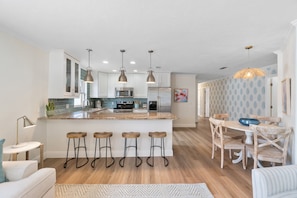 Fridge, microwave, oven, stovetop - Walk to Mercato! Chic Home w/ Pool & Spa, 2 KINGS (Naples)