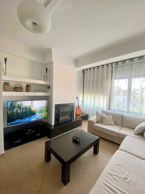 Smart TV, fireplace