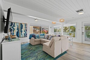 House, Multiple Beds (Hazel Mae's Hideaway) | Living area | TV - Hazel Mae's Hideaway (Gulf Shores)