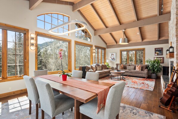Living area - 4-bedroom house in superb Aspen with WiFi.  On the free bus route. (Aspen)