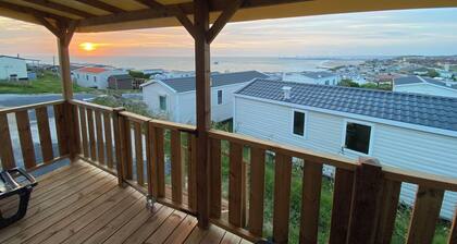 Mobile home vue mer en hauteur de la cĂŽte dâOpale