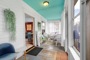 Relax in a welcoming space with comfortable seating and a view of the outdoors.