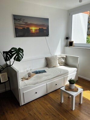 1 makuuhuone, vuodevaatteet