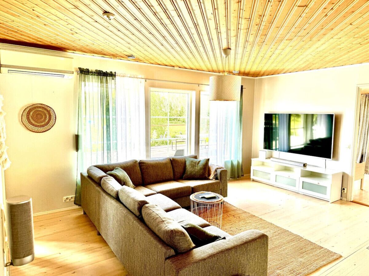 Smart TV, fireplace, books, stereo