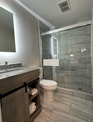 Shower, hair dryer, towels, soap - #505 Pine Grove Executive Suites
Newly Renovated Extended Stay Port Huron (Port Huron)