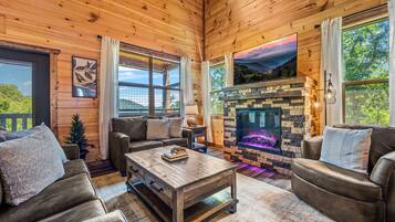 Smart TV, fireplace, video games, books