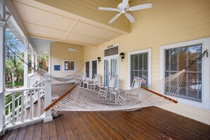 Terrace/patio - Screened Porches, Decks, Rockers, Hammocks And An Upstairs Balcony With Ocean Views 5 Bedroom Home by Peace Vacations (Georgetown)