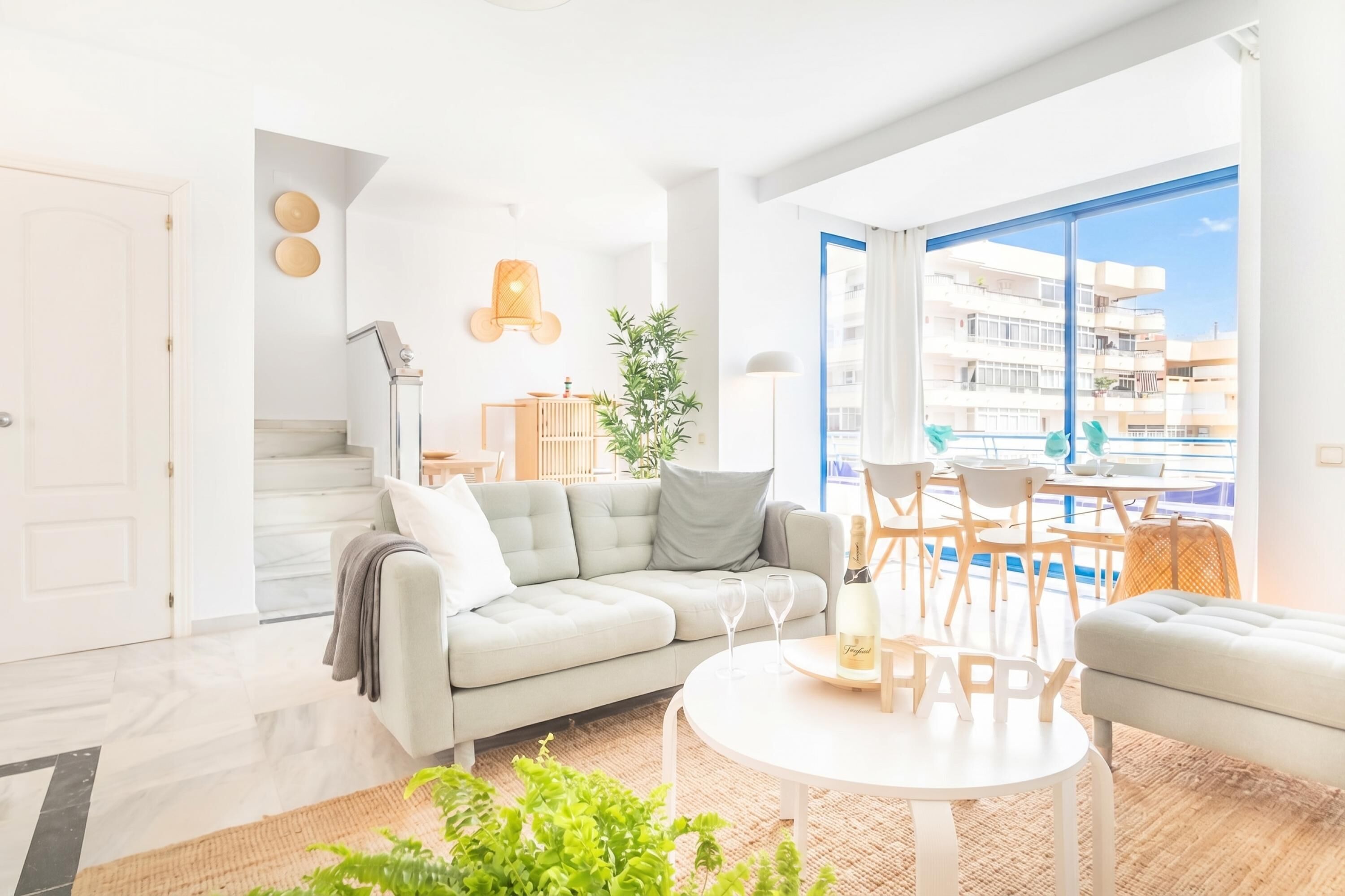 Family Penthouse, Multiple Bedrooms, 2 Bathrooms, Sea Facing (Marbella House PH85 with pool) | Living area | 21-inch flat-screen TV with cable channels