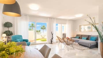 21-inch flat-screen TV with cable channels