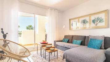 21-inch flat-screen TV with cable channels