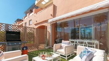Family Apartment, Multiple Bedrooms, 2 Bathrooms, Mountainside (Family Duplex Riviera With Pool) | Outdoor dining