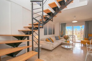 Family Apartment, Multiple Bedrooms, 2 Bathrooms, Mountainside (Family Duplex Riviera With Pool) | Living area | 21-inch flat-screen TV with cable channels - Family Duplex Riviera With Pool (Mijas)
