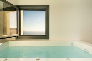 Standard Suite with Sea View and Indoor Hot tub | View from room - Gazelle Living (Santorini)