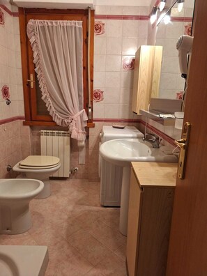 Dusche, Haartrockner, Bidet, Handtücher