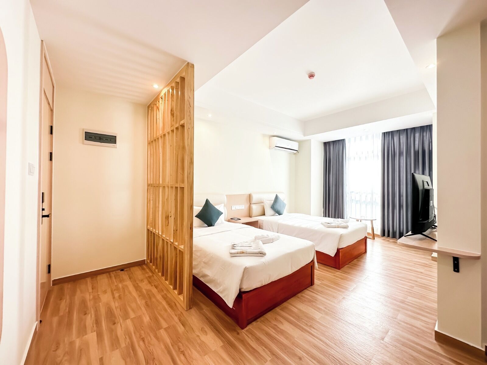 디럭스룸, 침실 2개, 금연, 시내 전망 | 침대 시트